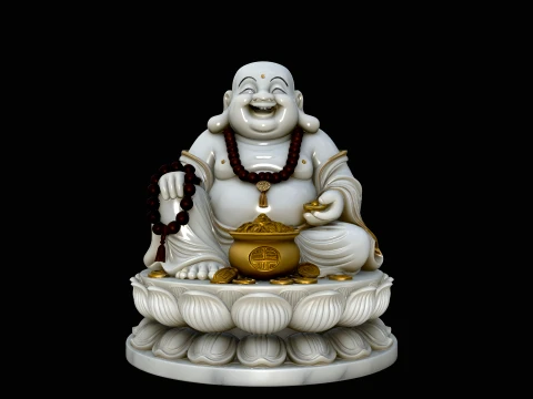 Laughing Buddha Statue Design 6 - 3D Print Model 3D Print Model