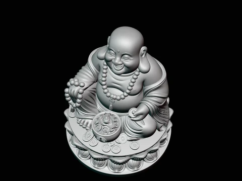 Laughing Buddha Statue Design 6 - 3D Print Model 3D Print Model