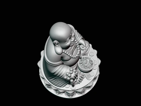 Laughing Buddha Statue Design 6 - 3D Print Model 3D Print Model