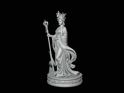 Hera with Peacock Statue Design 1 - 3D Print Model 3D Print Model