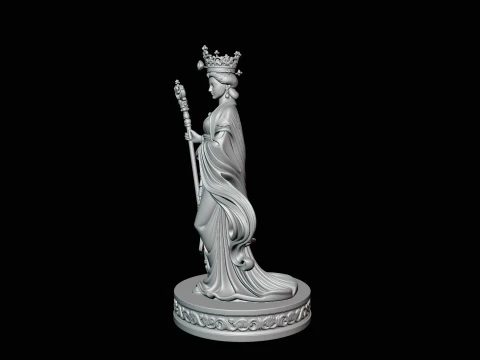 Hera with Peacock Statue Design 1 - 3D Print Model 3D Print Model