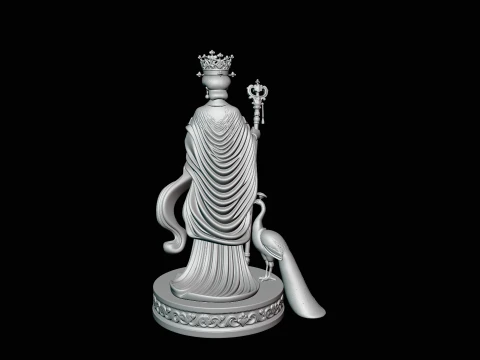 Hera with Peacock Statue Design 1 - 3D Print Model 3D Print Model