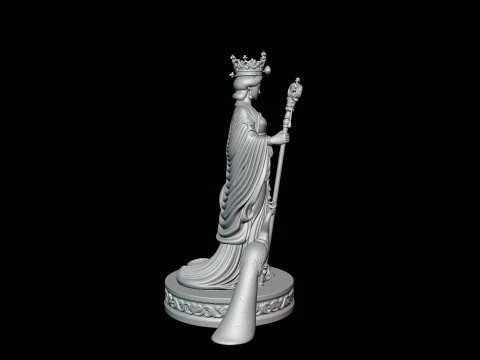Hera with Peacock Statue Design 1 - 3D Print Model 3D Print Model