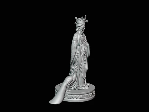 Hera with Peacock Statue Design 1 - 3D Print Model 3D Print Model