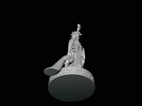 Hera with Peacock Statue Design 1 - 3D Print Model 3D Print Model