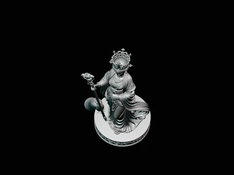 Hera with Peacock Statue Design 1 - 3D Print Model 3D Print Model