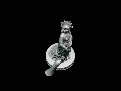 Hera with Peacock Statue Design 1 - 3D Print Model 3D Print Model