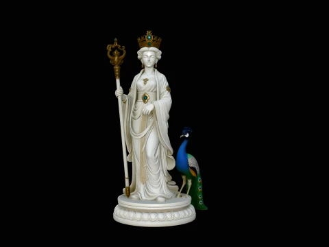 Hera with Peacock Statue Design 2 - 3D Print Model 3D Print Model
