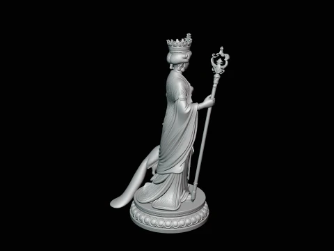 Hera with Peacock Statue Design 2 - 3D Print Model 3D Print Model