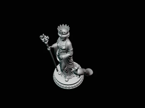 Hera with Peacock Statue Design 2 - 3D Print Model 3D Print Model