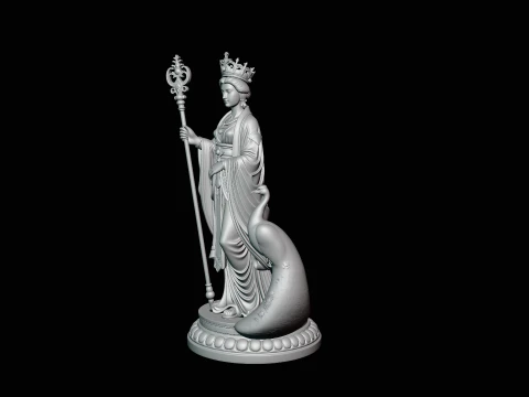 Hera with Peacock Statue Design 3 - 3D Print Model 3D Print Model