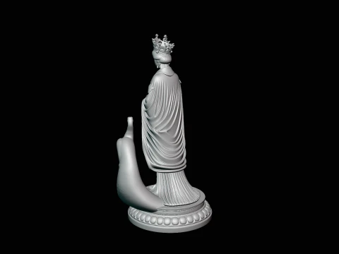 Hera with Peacock Statue Design 3 - 3D Print Model 3D Print Model