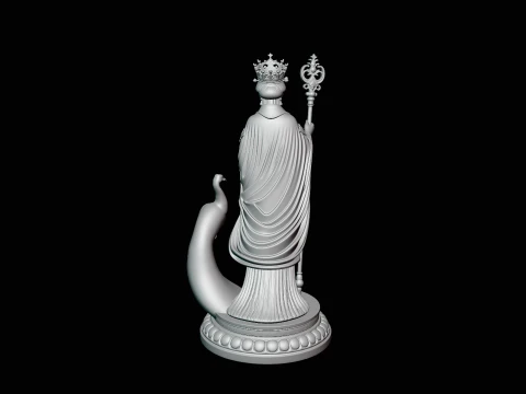 Hera with Peacock Statue Design 3 - 3D Print Model 3D Print Model