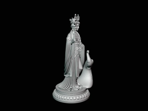 Hera with Peacock Statue Design 3 - 3D Print Model 3D Print Model