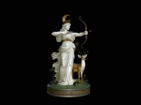 Diana the Huntress Statue Design 1 - 3D Print Model 3D Print Model