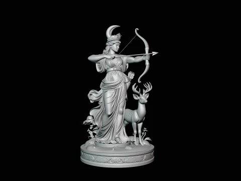 Diana the Huntress Statue Design 1 - 3D Print Model 3D Print Model