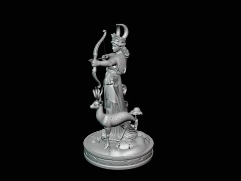 Diana the Huntress Statue Design 1 - 3D Print Model 3D Print Model