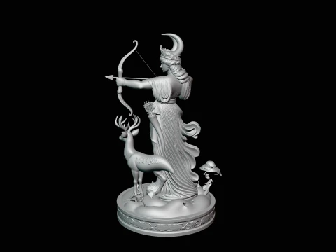 Diana the Huntress Statue Design 1 - 3D Print Model 3D Print Model