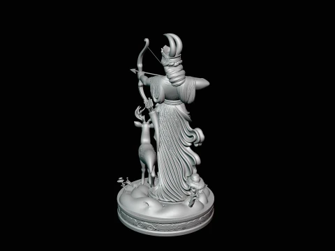 Diana the Huntress Statue Design 1 - 3D Print Model 3D Print Model