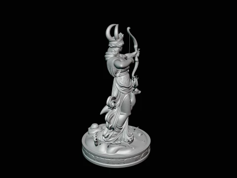 Diana the Huntress Statue Design 1 - 3D Print Model 3D Print Model