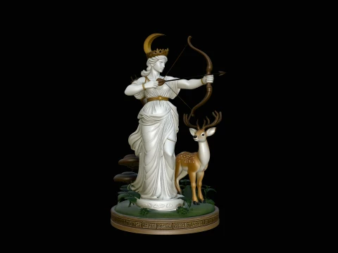 Diana the Huntress Statue Design 2 - 3D Print Model 3D Baskı Modeli