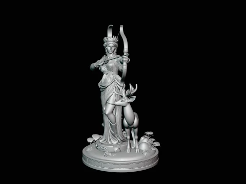 Diana the Huntress Statue Design 2 - 3D Print Model 3D Print Model