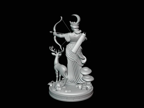 Diana the Huntress Statue Design 2 - 3D Print Model 3D Print Model