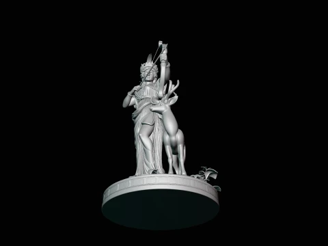 Diana the Huntress Statue Design 2 - 3D Print Model 3D Print Model