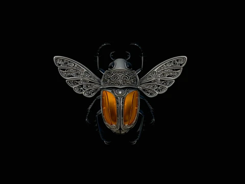 Filigree Winged Beetle Statue Design 1 - 3D Print Model 3D Print Model