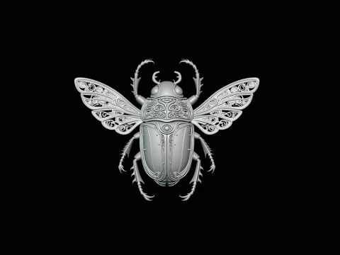 Filigree Winged Beetle Statue Design 1 - 3D Print Model 3D Print Model
