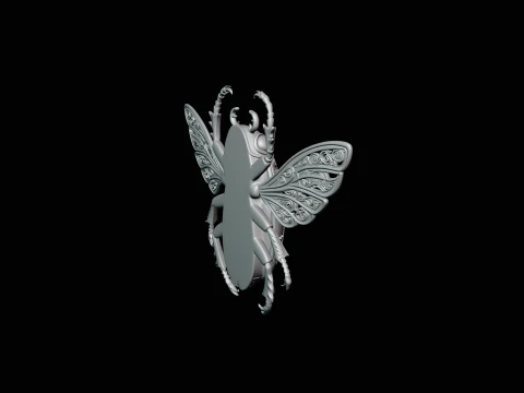 Filigree Winged Beetle Statue Design 1 - 3D Print Model 3D Print Model