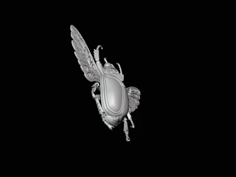 Filigree Winged Beetle Statue Design 2 - 3D Print Model 3D Print Model