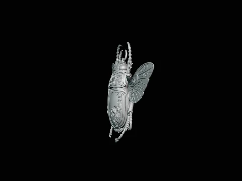 Filigree Winged Beetle Statue Design 3 - 3D Print Model 3D Print Model