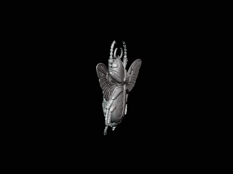Filigree Winged Beetle Statue Design 3 - 3D Print Model 3D Print Model