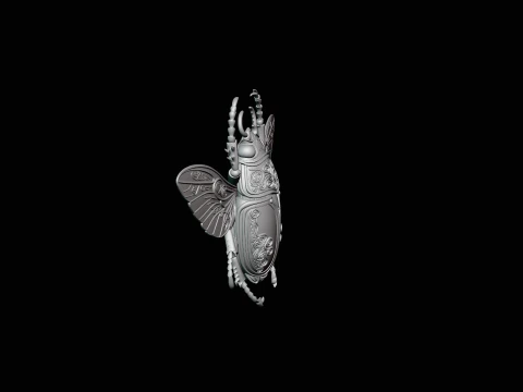 Filigree Winged Beetle Statue Design 3 - 3D Print Model 3D Print Model