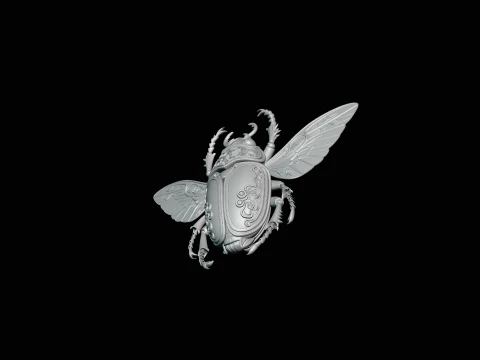 Filigree Winged Beetle Statue Design 3 - 3D Print Model 3D Print Model