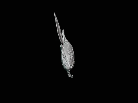 Filigree Winged Beetle Statue Design 3 - 3D Print Model 3D Print Model