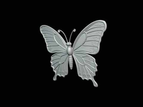 Ornate Golden Butterfly Statue Design 1 - 3D Print Model 3D Print Model