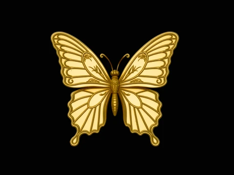 Ornate Golden Butterfly Statue Design 2 - 3D Print Model 3D 프린트 모델