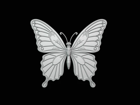 Ornate Golden Butterfly Statue Design 2 - 3D Print Model 3D Print Model