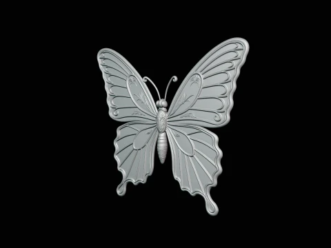 Ornate Golden Butterfly Statue Design 2 - 3D Print Model 3D Print Model