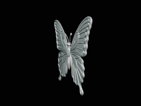 Ornate Golden Butterfly Statue Design 2 - 3D Print Model 3D Print Model
