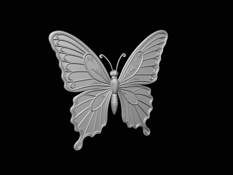 Ornate Golden Butterfly Statue Design 2 - 3D Print Model 3D Print Model