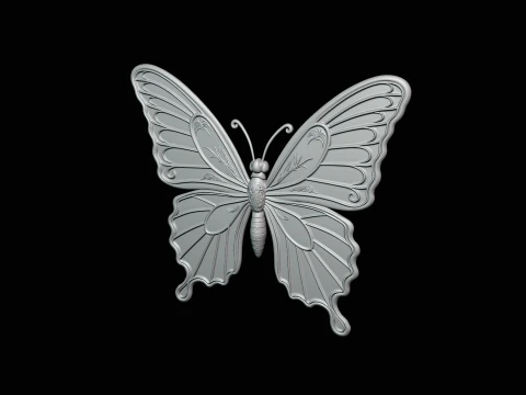 Ornate Golden Butterfly Statue Design 2 - 3D Print Model 3D Print Model