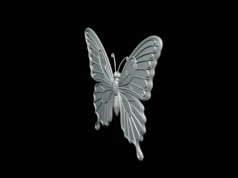 Ornate Golden Butterfly Statue Design 2 - 3D Print Model 3D Print Model