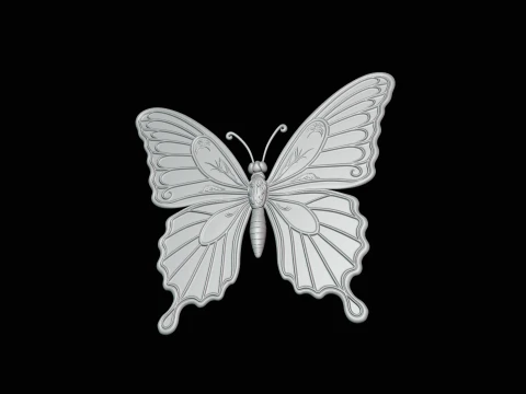 Ornate Golden Butterfly Statue Design 2 - 3D Print Model 3D Print Model