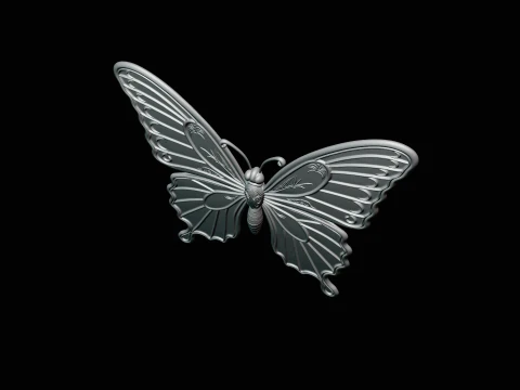 Ornate Golden Butterfly Statue Design 2 - 3D Print Model 3D Print Model