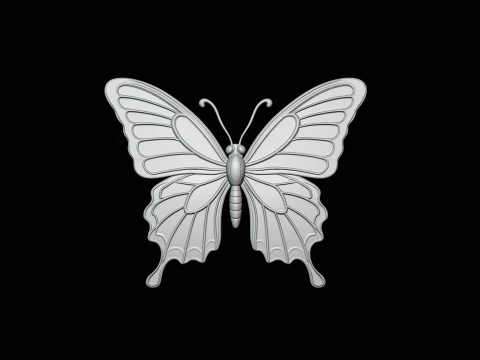 Ornate Golden Butterfly Statue Design 3 - 3D Print Model 3D Print Model