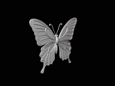 Ornate Golden Butterfly Statue Design 3 - 3D Print Model 3D Print Model