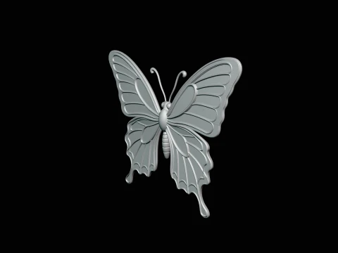 Ornate Golden Butterfly Statue Design 3 - 3D Print Model 3D Print Model